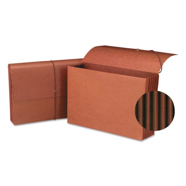 Smead 71111 5.25 in. Expansion 1 Section Expanding Wallet With Elastic Cord – Redrope/Legal Size (10/Box)
