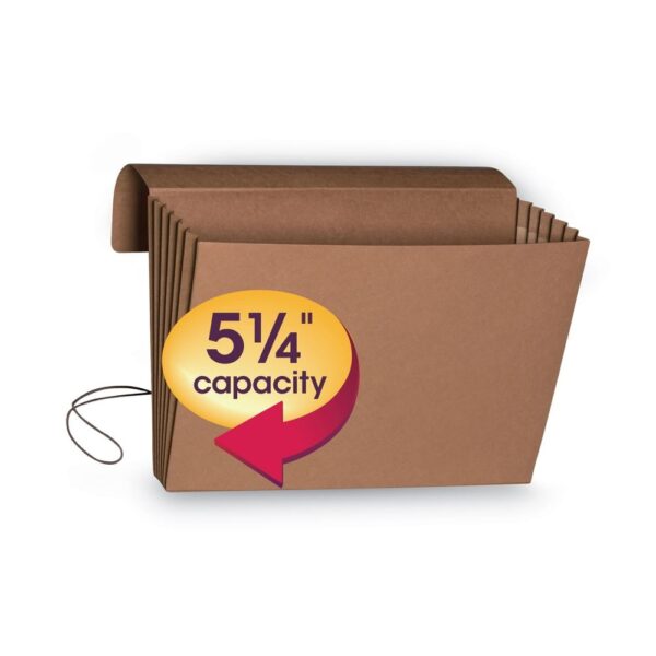 Smead 71111 5.25 in. Expansion 1 Section Expanding Wallet With Elastic Cord – Redrope/Legal Size (10/Box)