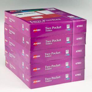 Avery® Letter Pocket Folder - 8 1/2" X 11" - 40 Sheet Capacity - 2 Internal Pocket(s) - Assorted - 125 / Carton - Image 4