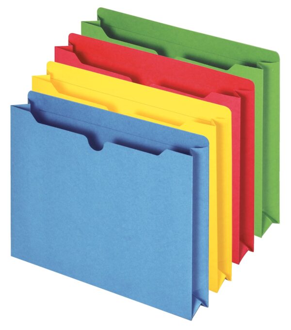 Pendaflex Reinforced 2″ Expansion File Jackets, Assorted Colors, Letter, 10 per Pack