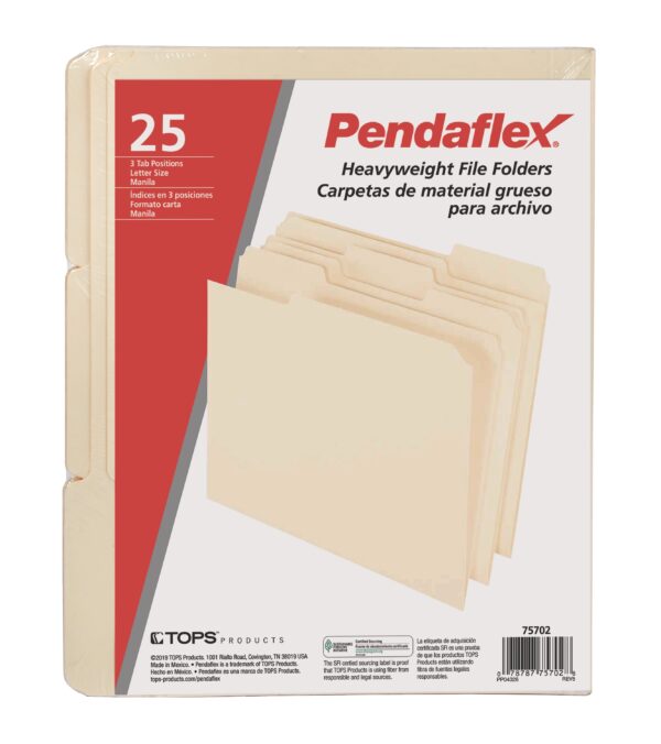 Pendaflex® Heavyweight File Folder, Manila, Letter size, 25 per Pack