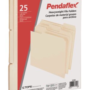 Pendaflex® Heavyweight File Folder, Manila, Letter size, 25 per Pack