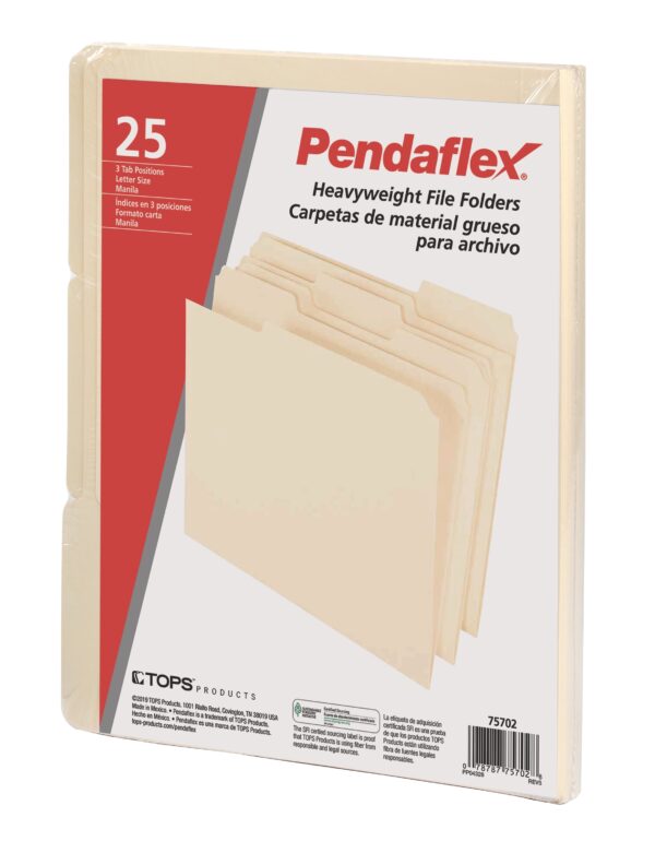 Pendaflex® Heavyweight File Folder, Manila, Letter size, 25 per Pack