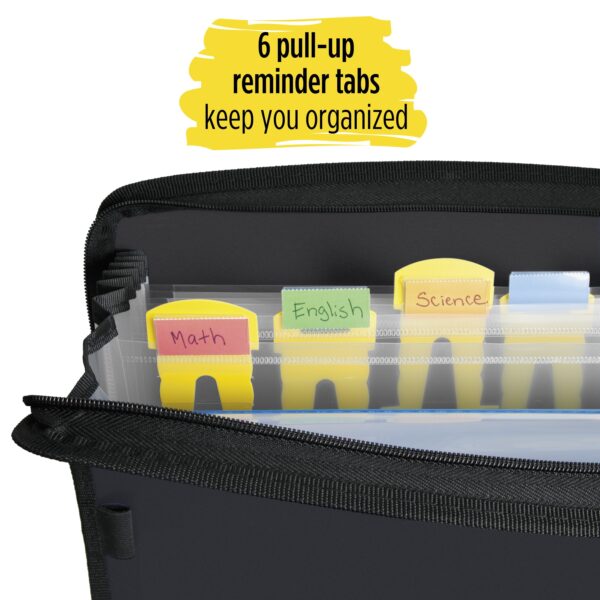 Five Star 7-Pocket Expanding File with Reminder Tabs, 8 1/2″ x 11″, Black