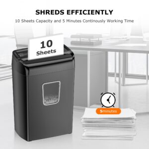 Bonsaii 10-Sheet Cross Cut Paper Shredder with 5.5-Gallon Wastebasket