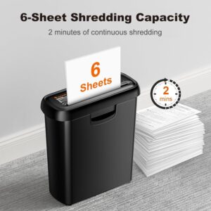 Bonsaii 6-Sheet Strip Cut Paper Shredder S123-A Light Duty Shredder with 2.4 gal Wastebasket