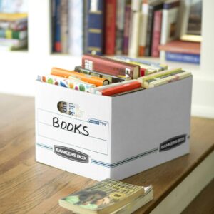 Bankers Box Basic Duty Letter/Legal File Storage Box with Lids, 10 Pack, White Corrugate Cardboard - Image 3