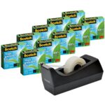 Scotch® Magic™ Greener Invisible Tape, With C38 Dispenser, 3/4″ x 900″, Pack Of 10 Rolls
