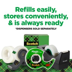 Scotch Magic Tape, Clear, 3/4" x 1000", 6 Rolls with Black Dispenser - Image 6