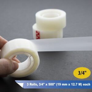 BAZIC InvisibleTape w/ Dispenser 3/4″ X 500″, Matte Finish, (3/Pack), 24-Pack