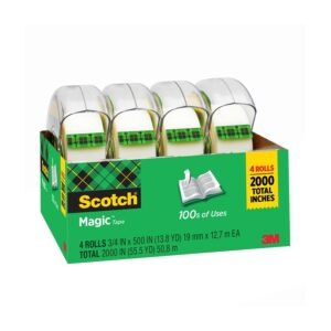 Scotch Magic Tape Dispensers, Clear, Matte, 3/4 in. x 500 in., 4 Dispensers - Image 11