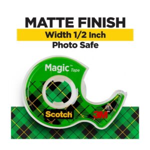Scotch Magic Tape Dispenser, Clear, Matte, 3/4 in x 600 in, 2 Dispensers - Image 2