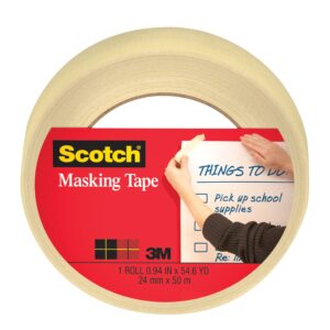 Scotch Masking Tape, .94 in x 54.6 yd, Tan, 1 Roll - Image 8