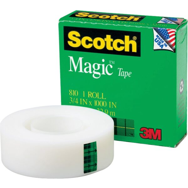 Scotch, MMM8101K, 3/4″W Magic Tape, 1 / Roll, Matte Clear