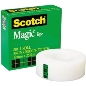 Scotch, MMM8101K, 3/4″W Magic Tape, 1 / Roll, Matte Clear