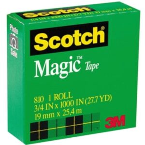 Scotch, MMM8101K, 3/4″W Magic Tape, 1 / Roll, Matte Clear