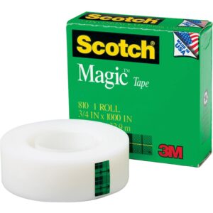 Scotch, MMM8101K, 3/4″W Magic Tape, 1 / Roll, Matte Clear