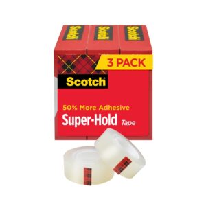 Scotch Super Hold Tape, Clear, 3/4 in x 800 in per Roll, 3 Rolls - Image 9