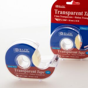 BAZIC Transparent Tape w/ Dispenser 3/4" X 1296", Glossy Finish, 1-Pack - Image 4