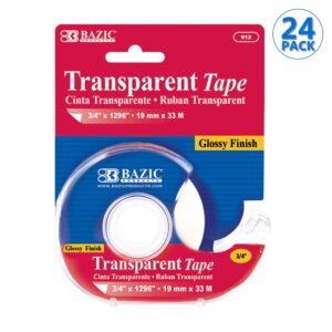 BAZIC Transparent Tape w/ Dispenser 3/4" X 1296", Glossy Finish, 1-Pack - Image 6