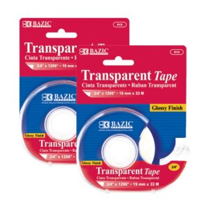 BAZIC Transparent Tape w/ Dispenser 3/4" X 1296", Glossy Finish, 1-Pack - Image 7