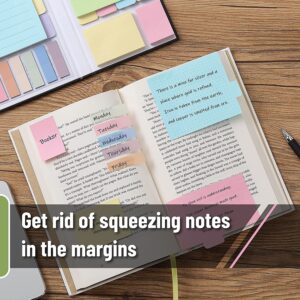 Mr. Pen- Sticky Note Set, 410 Pack, Pastel Colors, Sticky Notes Tabs, Divider Sticky Notes