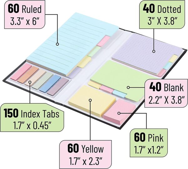 Mr. Pen- Sticky Note Set, 410 Pack, Pastel Colors, Sticky Notes Tabs, Divider Sticky Notes
