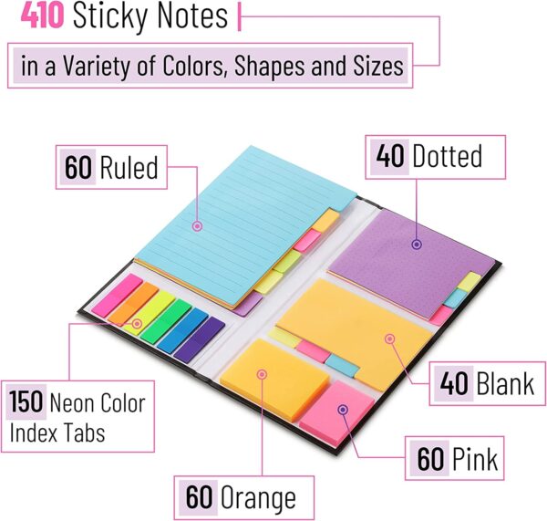 Mr. Pen- Sticky Note Set, 410 Pack, Pastel Colors, Sticky Notes Tabs, Divider Sticky Notes