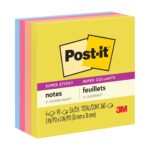Post-it Super Sticky Notes, 3 in x 3 in, Summer Joy, 4 Pads