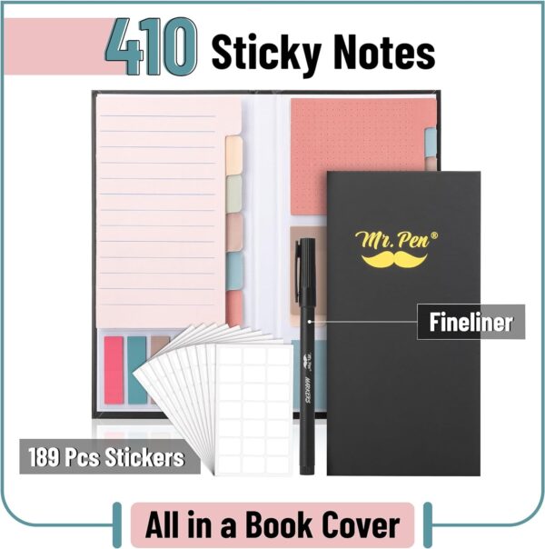 Mr. Pen- Sticky Note Set, 410 Pack, Pastel Colors, Sticky Notes Tabs, Divider Sticky Notes