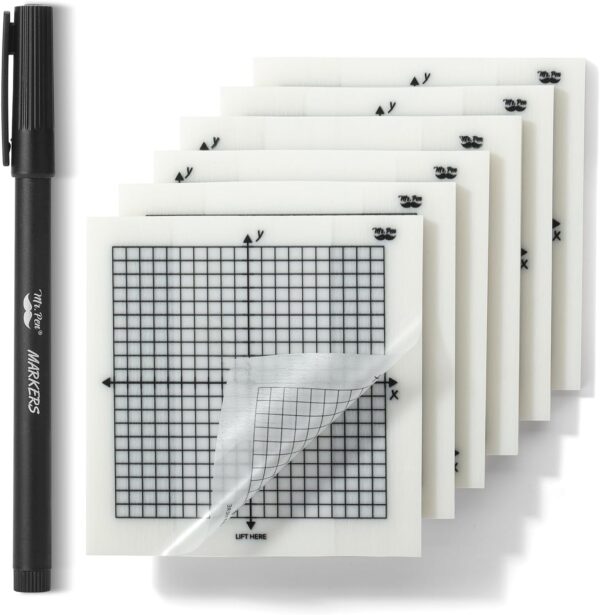 Mr. Pen 3x3in Transparent Graph Paper Sticky Notes, 6 Pads