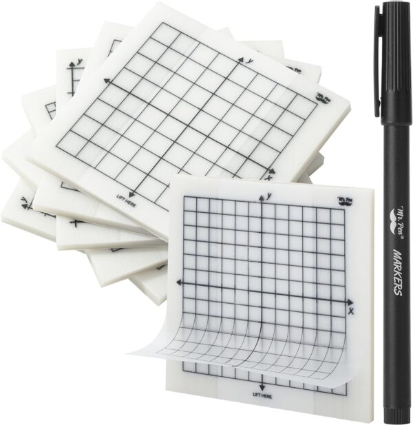 Mr. Pen 3x3in Transparent Graph Paper Sticky Notes, 6 Pads