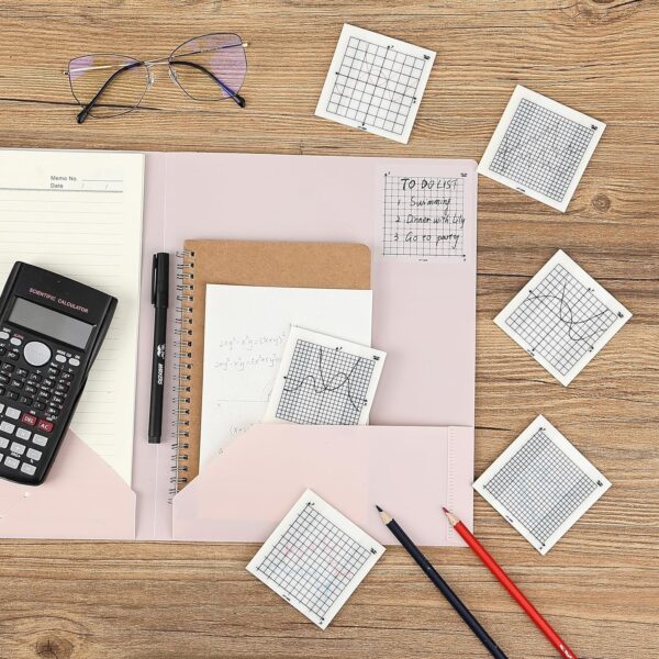 Mr. Pen 3x3in Transparent Graph Paper Sticky Notes, 6 Pads