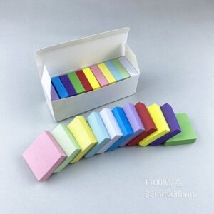 Beautynvta Super Sticky Notes, 11 Sticky Note Pads, 1.5”x1.5”, Bright Colors Self-Stick Pads, Sticky Notes for Vertical Surfaces, Monitors, Walls and Windows, 100 Sheets/pad
