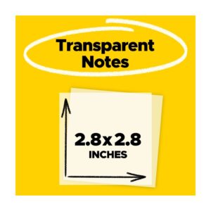 Post-it Transparent Notes, Clear, 2.8 in. x 2 .8 in., 36 Sheets, 1 Pad