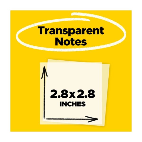 Post-it Transparent Notes, Clear, 2.8 in. x 2 .8 in., 36 Sheets, 1 Pad