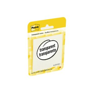 Post-it Transparent Notes, Clear, 2.8 in. x 2 .8 in., 36 Sheets, 1 Pad