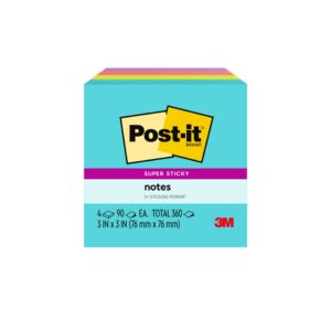 Post-it Super Sticky Notes, 3 in. x 3 in., Supernova Neons, 4 Pads - Image 11