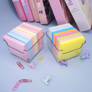 6 Pads Pop Up Sticky Notes with Lined 3×3 inch Refills,6 Bright Color Accordion Sticky Notes with Lines,Self-Stick Pads Easy to Post,z fold Sticky Notes,Clear Plastic Sticky Note Holder for Desk