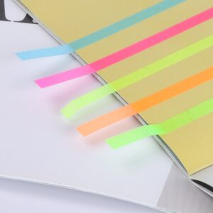 Pen + Gear Transparent Sticky Highlights, 0.2×5.5 Inch, Assorted Colors, 9 Pads