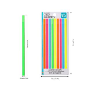 Pen + Gear Transparent Sticky Highlights, 0.2×5.5 Inch, Assorted Colors, 9 Pads