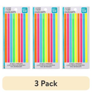 Pen + Gear Transparent Sticky Highlights, 0.2×5.5 Inch, Assorted Colors, 9 Pads