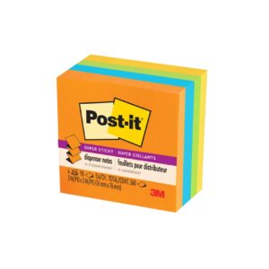 Post-it Super Sticky Dispenser Pop-up Notes, 3 in. x 3 in., Energy Boost, 4 Pads