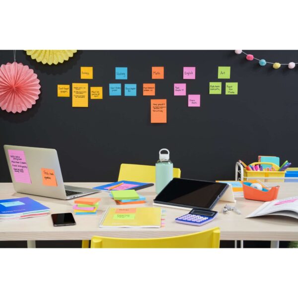 Post-it Super Sticky Dispenser Pop-up Notes, 3 in. x 3 in., Energy Boost, 4 Pads