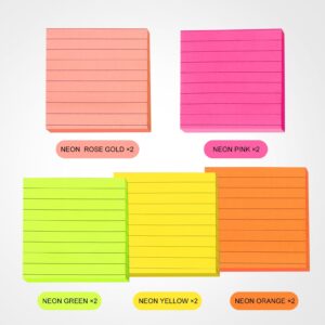 Skycase Sticky Notes Line, 10Pads Colored Sticky Notes, Padded Sticky Notes, Self-Adhesive Notes Line Colorful Post Memos for Office and Home