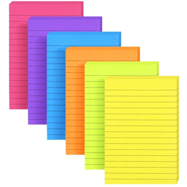 Skycase Sticky Notes Line, 10Pads Colored Sticky Notes, Padded Sticky Notes, Self-Adhesive Notes Line Colorful Post Memos for Office and Home