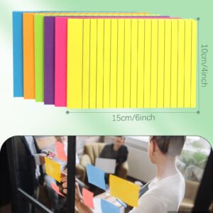 Skycase Sticky Notes Line, 10Pads Colored Sticky Notes, Padded Sticky Notes, Self-Adhesive Notes Line Colorful Post Memos for Office and Home