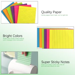 Skycase Sticky Notes Line, 10Pads Colored Sticky Notes, Padded Sticky Notes, Self-Adhesive Notes Line Colorful Post Memos for Office and Home