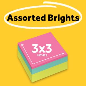 Post-it Notes Cube, 3 in. x 3 in., Bright colors, 400 Sheets, 1 Cube
