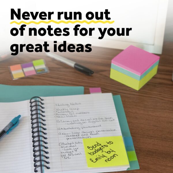 Post-it Notes Cube, 3 in. x 3 in., Bright colors, 400 Sheets, 1 Cube